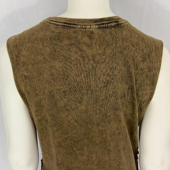 Affliction Women's Sleeveless Tank Top Wings & Roses Size L Distressed NWOT - Picture 6 of 8